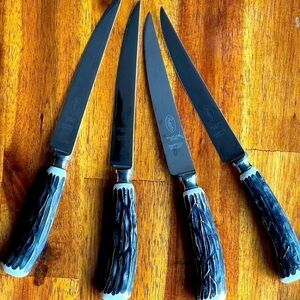 Vintage Sheffield Faux Bone/Antler Steak Knives